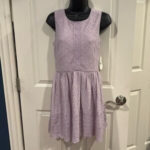 Large altered state purple lined lacy dress with open back - NWT